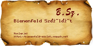 Bienenfeld Szólát névjegykártya